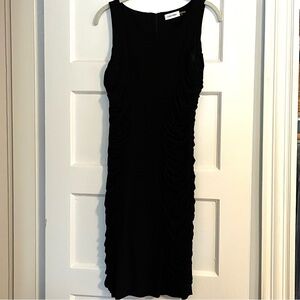 Calvin Klein Black Ruched Midi Dress